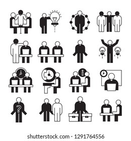 entrepreneurship, business management and organization icons