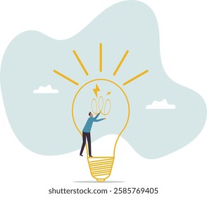 Entrepreneurship, curiosity and creativity to create new idea, motivation to success or problem solving.business concept.flat character.