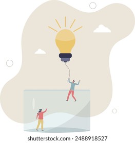 Entrepreneurship escape from routine job, freedom idea to start new business, solution to solve problem concept.flat design.illustration with people.