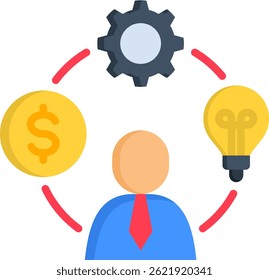 Entrepreneurship Icon Flat Vector Illustration