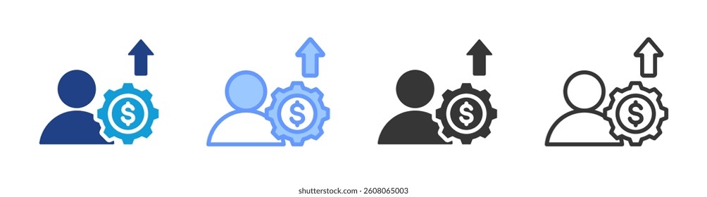 Entrepreneurship icon set multiple style collection