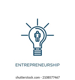 icono del emprendimiento. Icono de esquema de emprendimiento lineal delgado aislado en fondo blanco. Signo de emprendimiento vector de línea, símbolo para web y móvil
