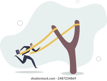 Entrepreneurship bereit, neue Projekt oder Verbesserung der Arbeit zu starten, die Karriereentwicklung zu fördern, flaches Design.Illustration mit Menschen.
