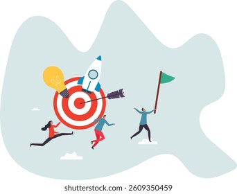 Entrepreneurship, think and develop new idea, organize and launch new innovation product,character for design.