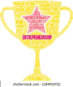 Entrepreneurship word cloud on a white background. 