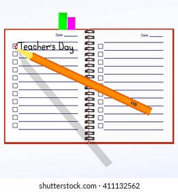 Entry bookmarks Teacher's Day, mark Entries