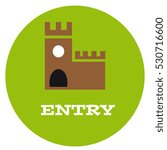 Entry to the castle on white background. Vector illustration.