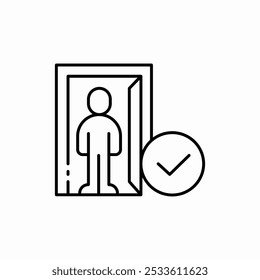 Vector de signo de icono de marca de verificación de entrada