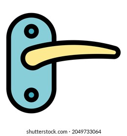 Entry door handle icon. Outline entry door handle vector icon color flat isolated
