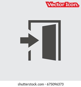 Entry door icon isolated sign symbol and flat style for app, web and digital design. Vector illustration.