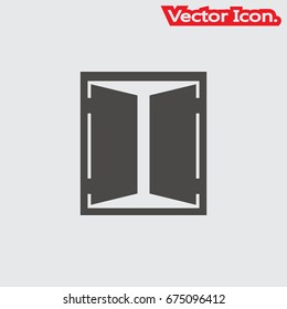 Entry door icon isolated sign symbol and flat style for app, web and digital design. Vector illustration.