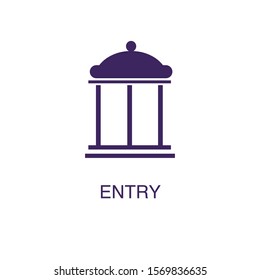Entry element in flat simple style on white background. Entry icon, with text name concept template