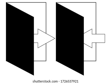 Entry and exit door icon.