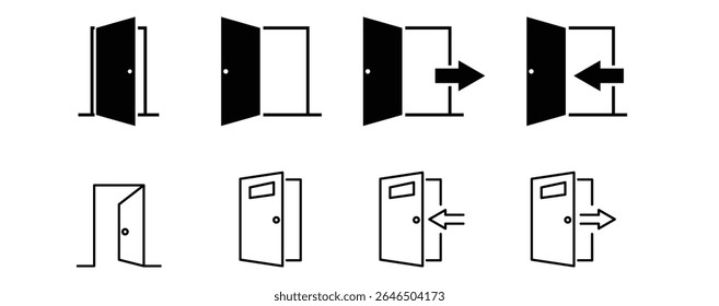 Entry and exit icons vector eps10.