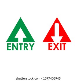 Entry and exit sign . Creative lettering vector illustration. illustration in vector format.