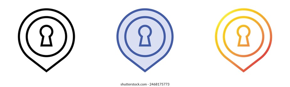 entry icon. Linear, Blue Fill and Gradient Style Design Isolated On White Background