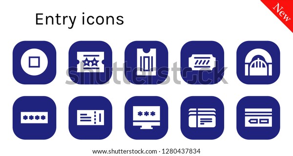 Entry Icon Set 10 Filled Entry Stock Vector (Royalty Free) 1280437834 ...