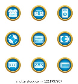 Entry icons set. Flat set of 9 entry vector icons for web isolated on white background