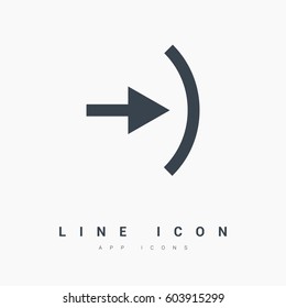 Entry isolated minimal icon. Coming in line vector icon for websites and mobile minimalistic flat design. 