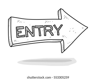 entry sign doodle