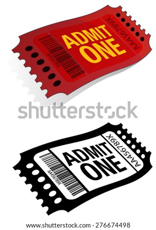 Entry Ticket Admit One - Illustration