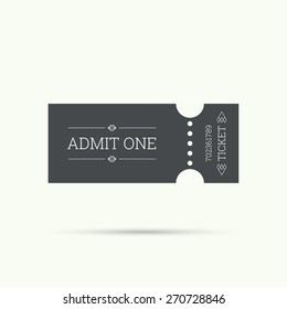 Entry ticket to old vintage style. hipster logo. Admit one