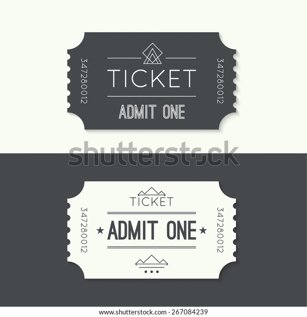 Entry ticket to old vintage style. hipster logo.\
Admit one.