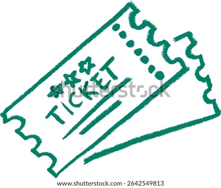 Entry Ticket Symbol Crayon Chalk Drawing Vector