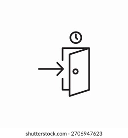 hora de entrada ícone da porta vetor de sinal