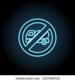 entry of trucks ban, forbiddance icon. Simple thin line, outline vector of ban, prohibition, forbid icons for UI and UX, website or mobile application