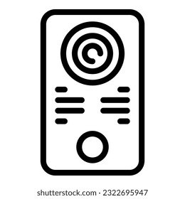 Entry video intercom icon outline vector. Electronic call. Door system