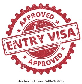 entry visa approved stamp round vector format scalable