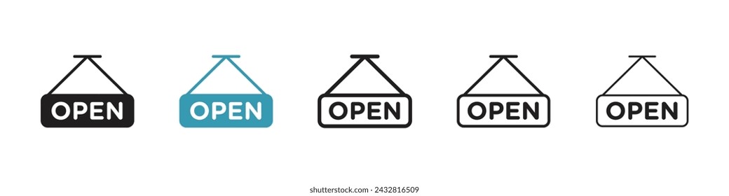 Entry Welcome Indicator Vector Icon Set. Greeting Signal vector symbol for UI design.