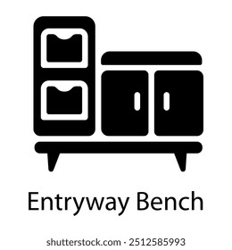 Entryway bench icon in filled style