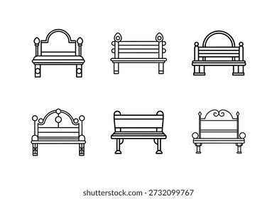 entryway bench icon line art vector illustration isolated