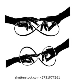 Entwined Hands with Infinity Loop Sign for Soulmate Connections and Therapy Services