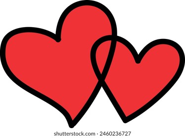  Entwined Hearts vector illustration : Passionate Connection. 