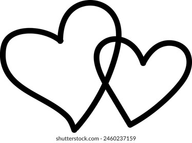  Entwined Hearts vector illustration : Passionate Connection. 
