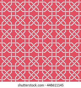Entwined modern pattern, based on traditional oriental arabic patterns. Seamless vector background. Easy to recolor. Arabesque geometric pattern. Traditional Islam pattern.