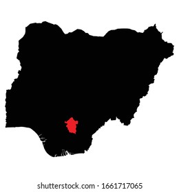 Enugu Province highlighted on Nigeria map Vector EPS 10