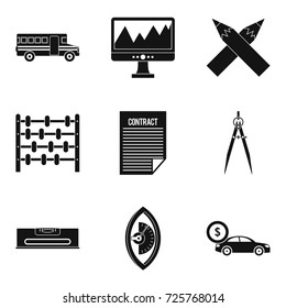 Enumerator icons set. Simple set of 9 enumerator vector icons for web isolated on white background