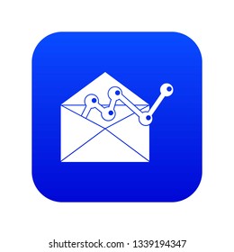 Envellope with graph icon digital blue for any design isolated on white vector illustration