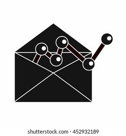 Envellope with graph icon in simple style isolated vector illustration
