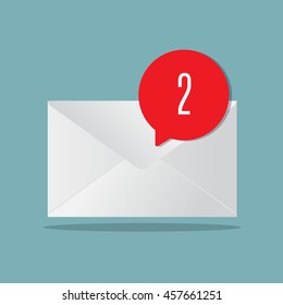 envelop with alert new message icon vector illustration