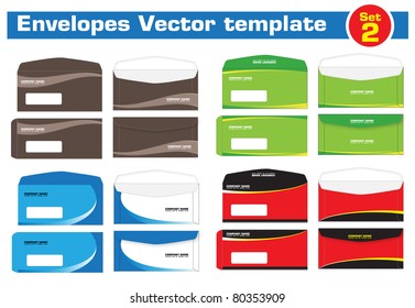 envelop design presentation template set (preview), editable illustration
