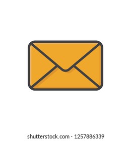 envelop icon vector design filled outline style