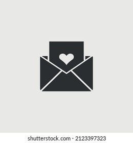 Envelop love heart letter vector icon illustration sign 