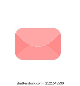 envelop mail pink background on white