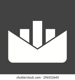Envelop, message, chart, statistics icon vector image. Can also be used for seo, digital marketing, technology. Suitable for use on web apps, mobile apps and print media.