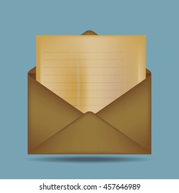 envelop with paper message vector illustration